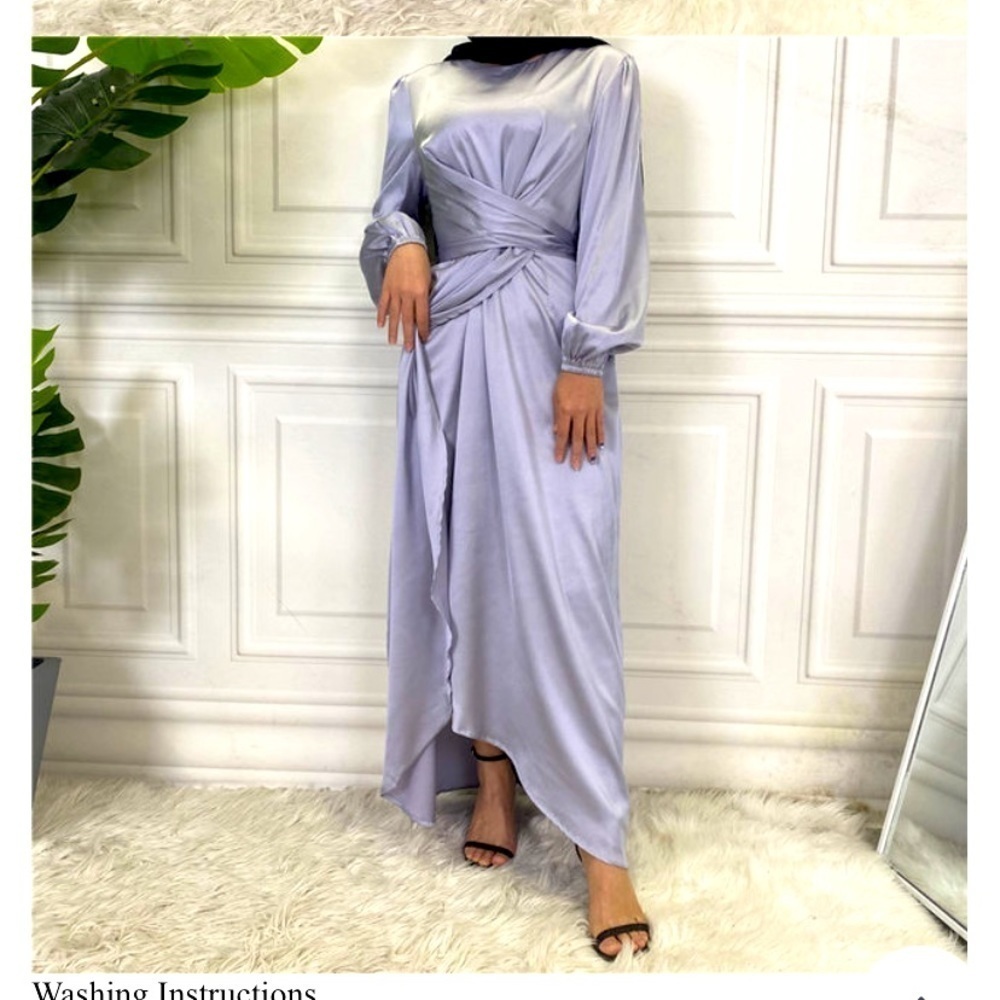 Modest satin maxi dress